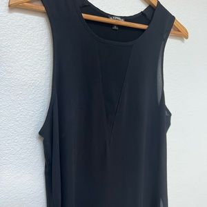 Black Express Womens Mesh V Front Sleeveless Shirt Medium